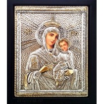 I5 - Icoana Argintata / Aurita 19x24 cm Maica Domnului 